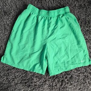 Nike Volley Shorts Mens Medium Green Swim Trunks Mesh Lined NESSA559 SU36015